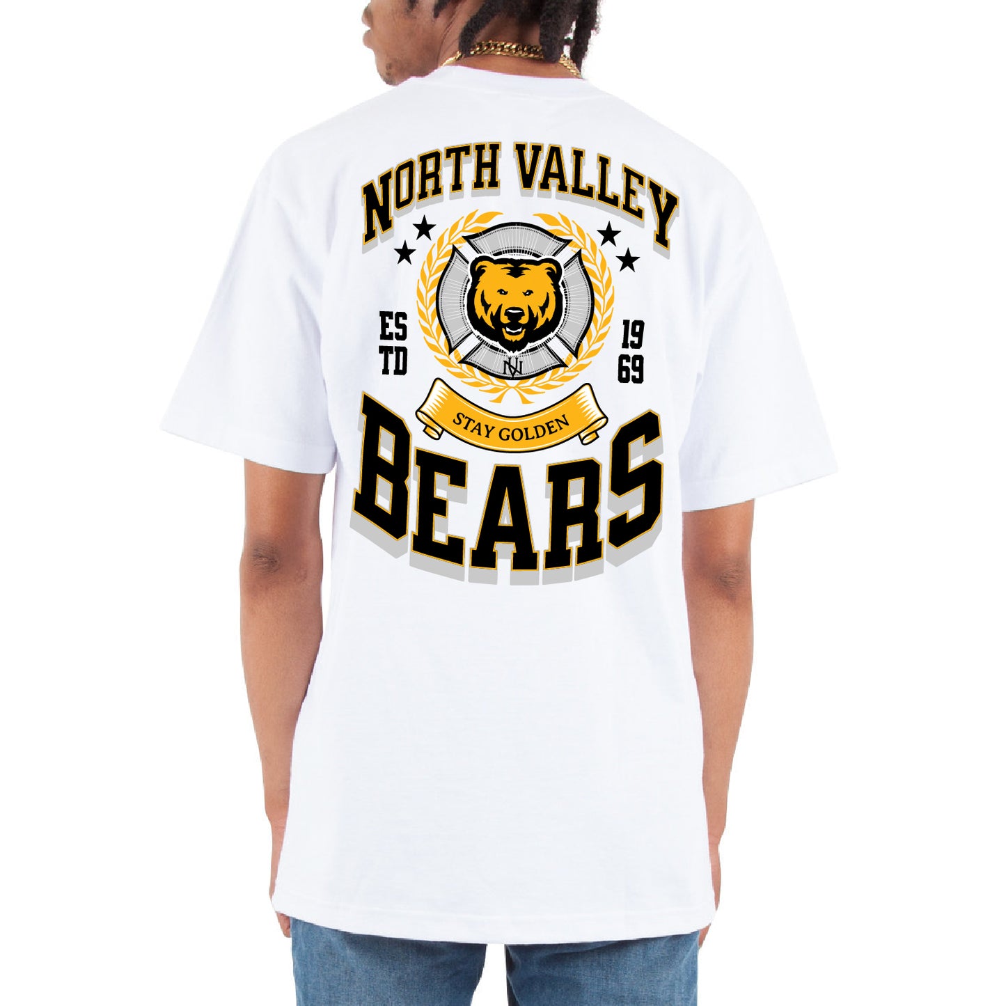 Shaka Wear Heavyweight Oversized T-Shirt -  NV Bears Crest