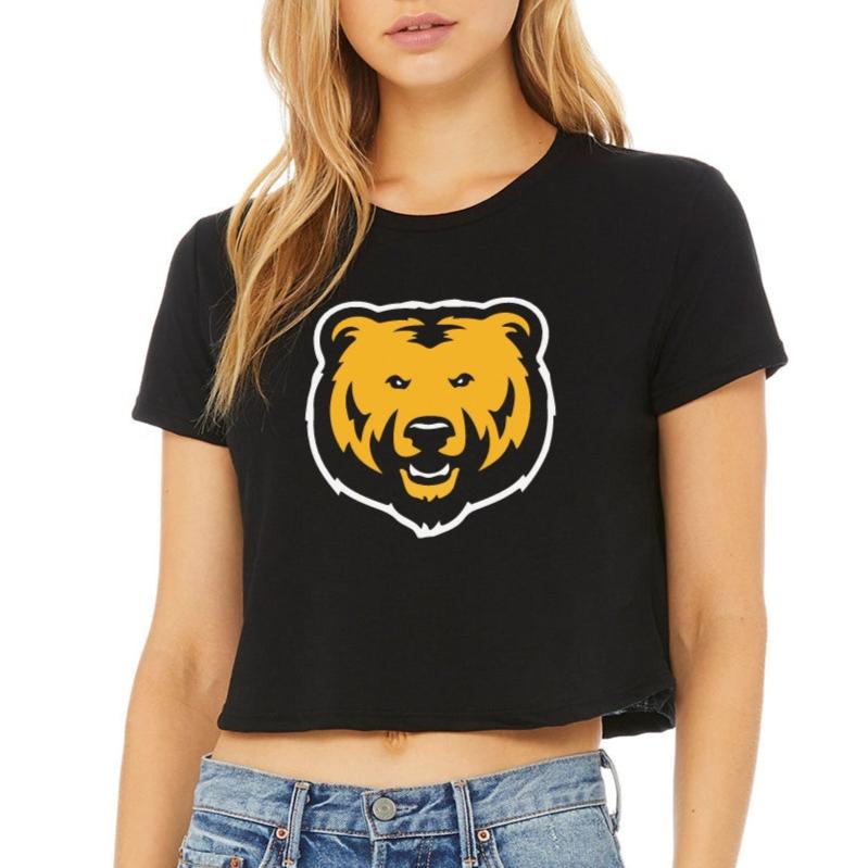 Ladies' Cropped T-Shirt Flowy Jersey - Bear Head