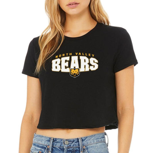 Ladies' Cropped T-Shirt Flowy Jersey  - Bears Bulge