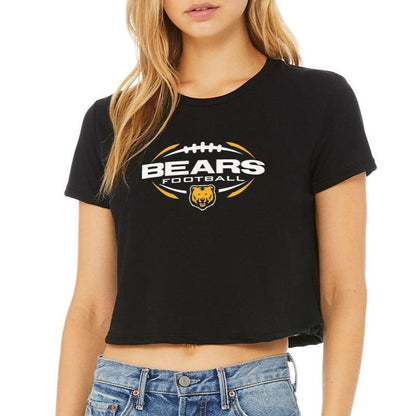 Ladies' Cropped T-Shirt Flowy Jersey - Bears Football Sleek