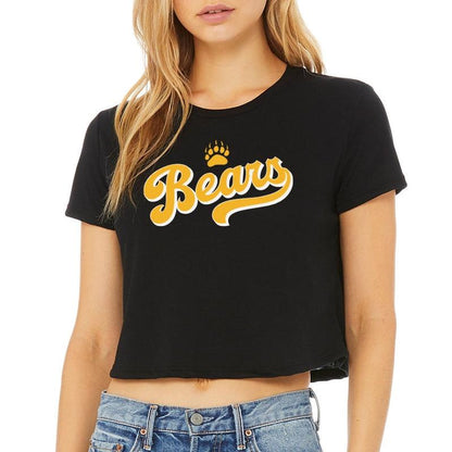 Ladies' Cropped T-Shirt Flowy Jersey - Bears Script