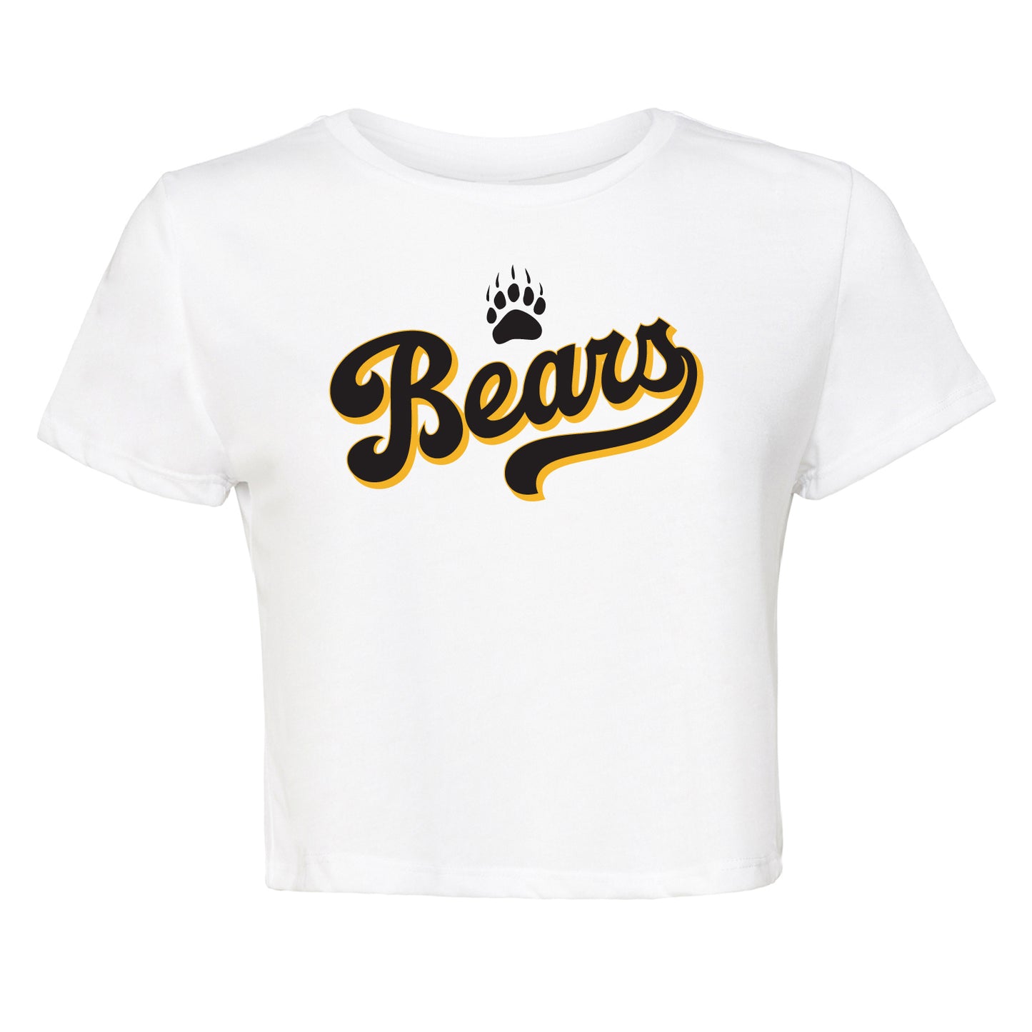 Ladies' Cropped T-Shirt Flowy Jersey - Bears Script