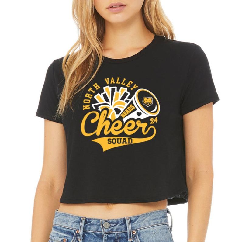 Ladies' Cropped T-Shirt Flowy Jersey - Cheer Squad