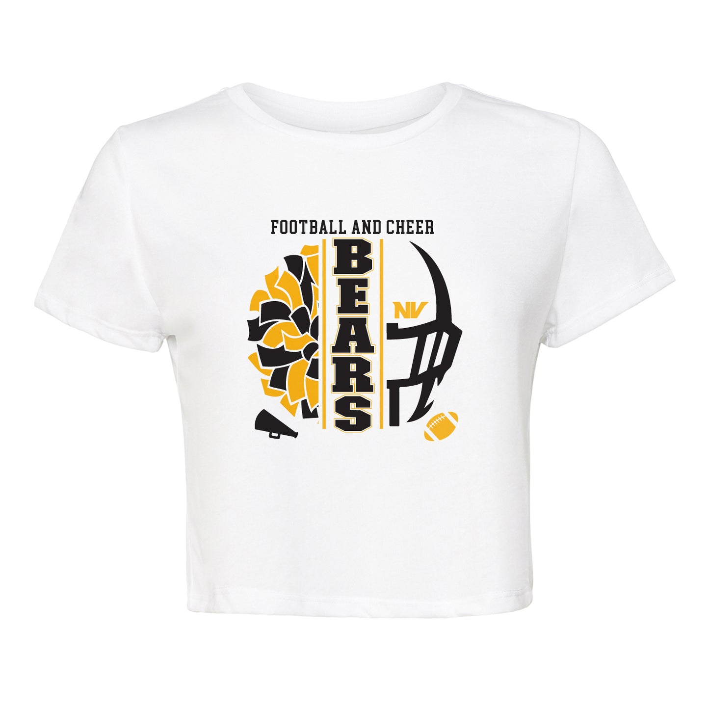 Ladies' Cropped T-Shirt Flowy Jersey - Football and Cheer