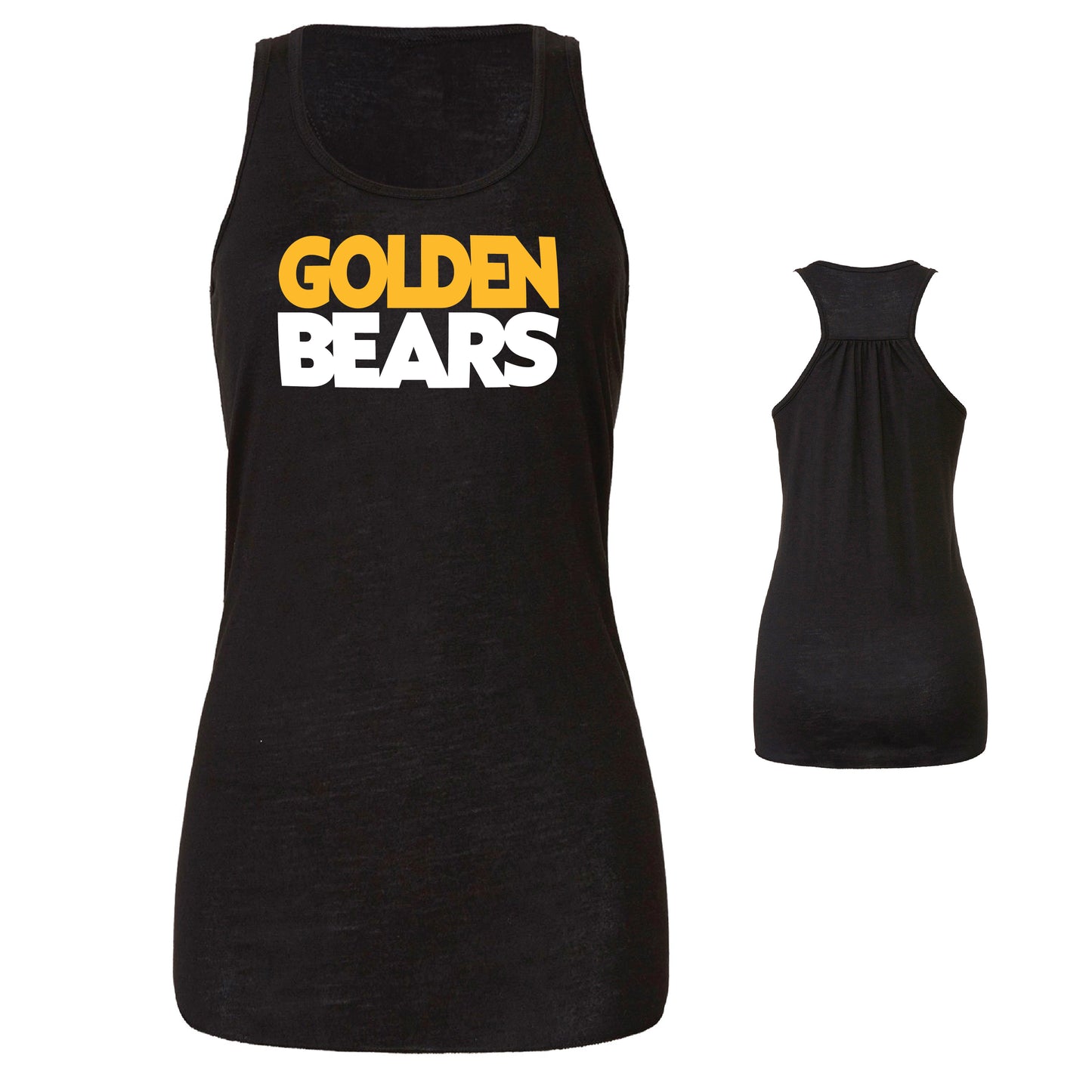 Ladies' Tank Top Flowy Racer Back  - Golden Bears Bold