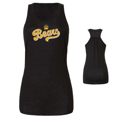 Ladies' Tank Top Flowy Racer Back - Bears Script