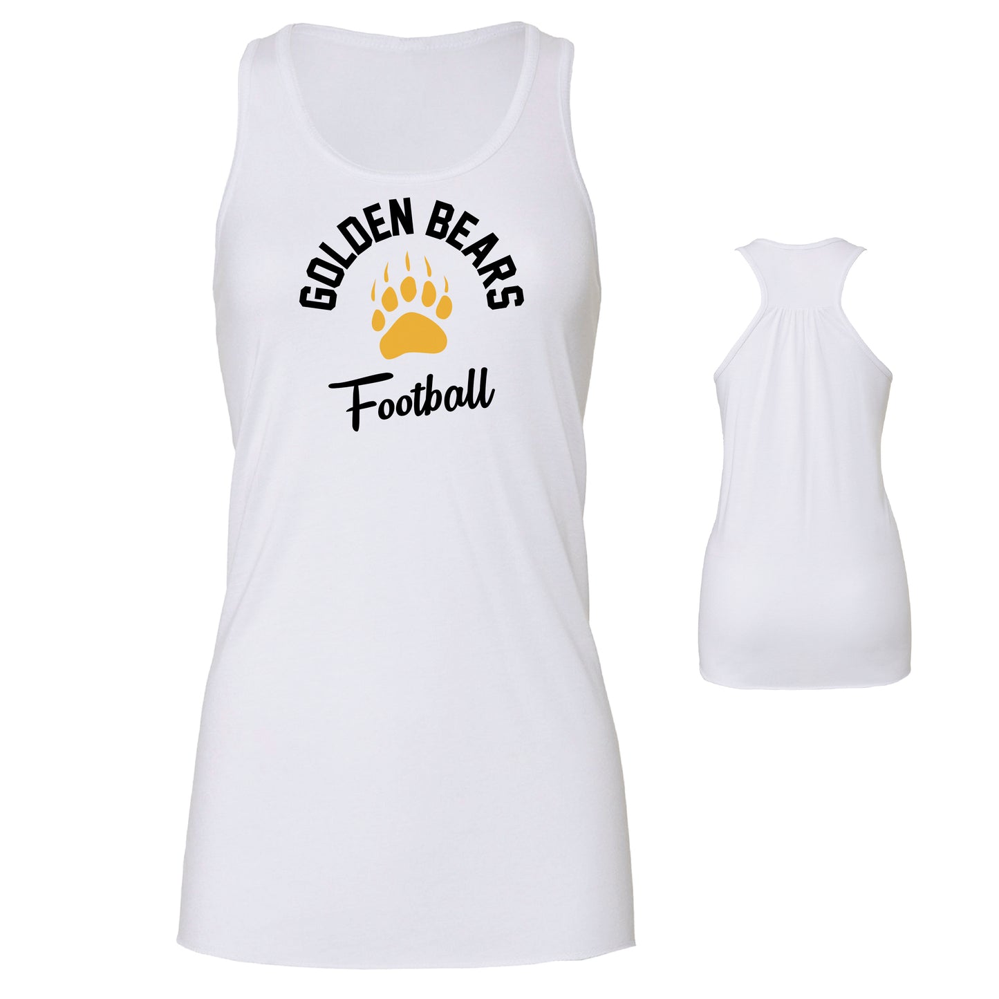 Ladies' Tank Top Flowy Racer Back  - Golden Paw