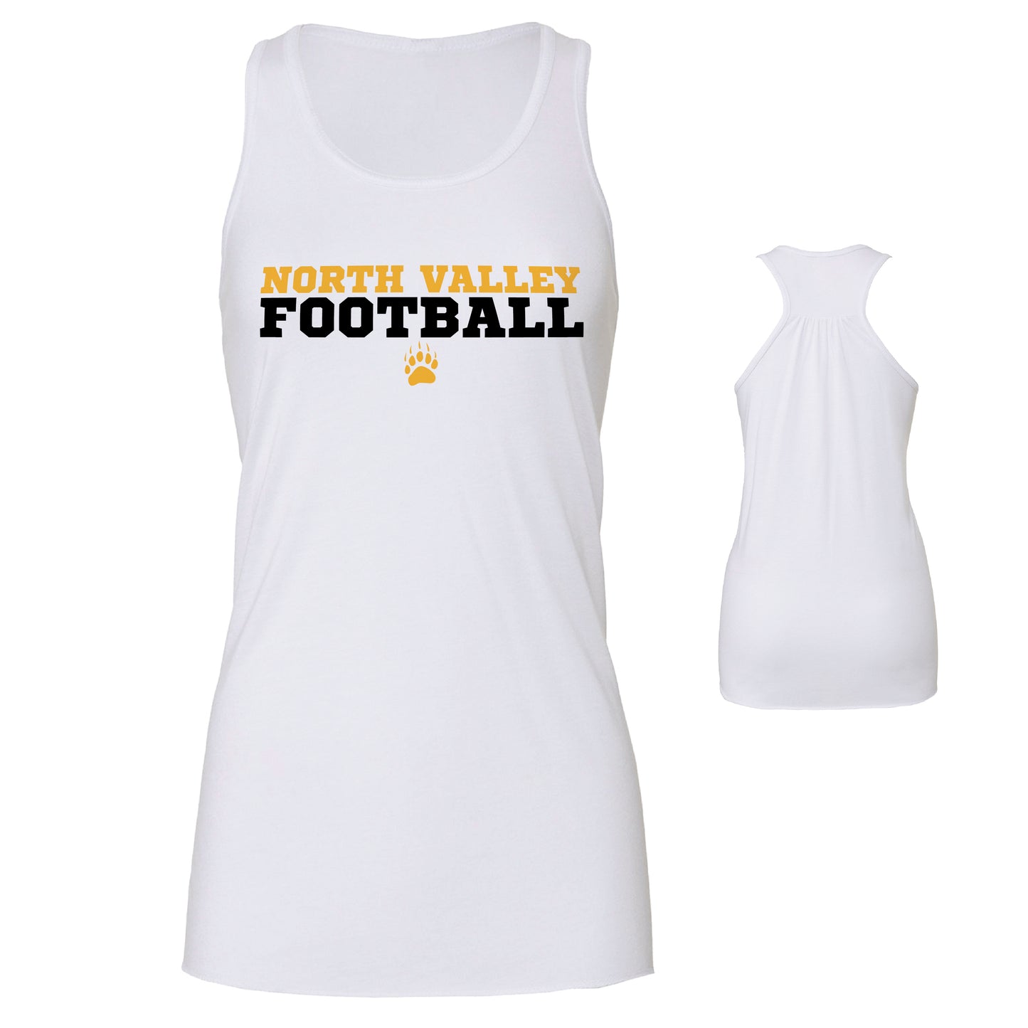 Ladies' Tank Top Flowy Racer Back - North Valley Football