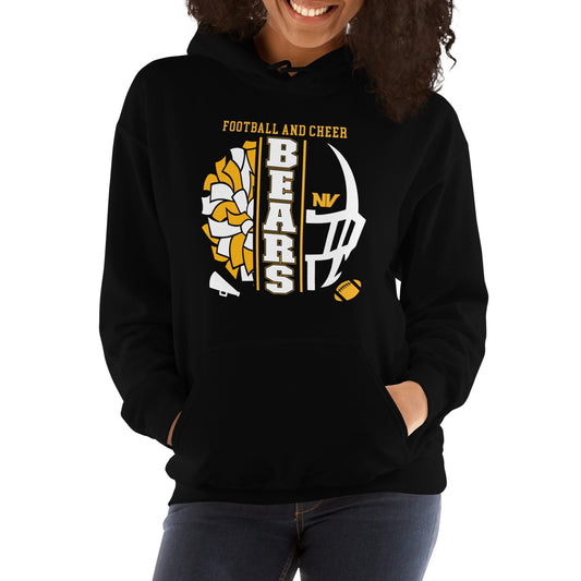 Hoodie Fleece Pullover  - Football and Cheer