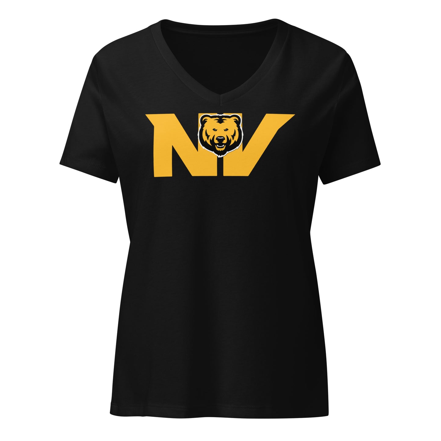 Ladies' V-Neck T-Shirt Relaxed Jersey - Main Logo