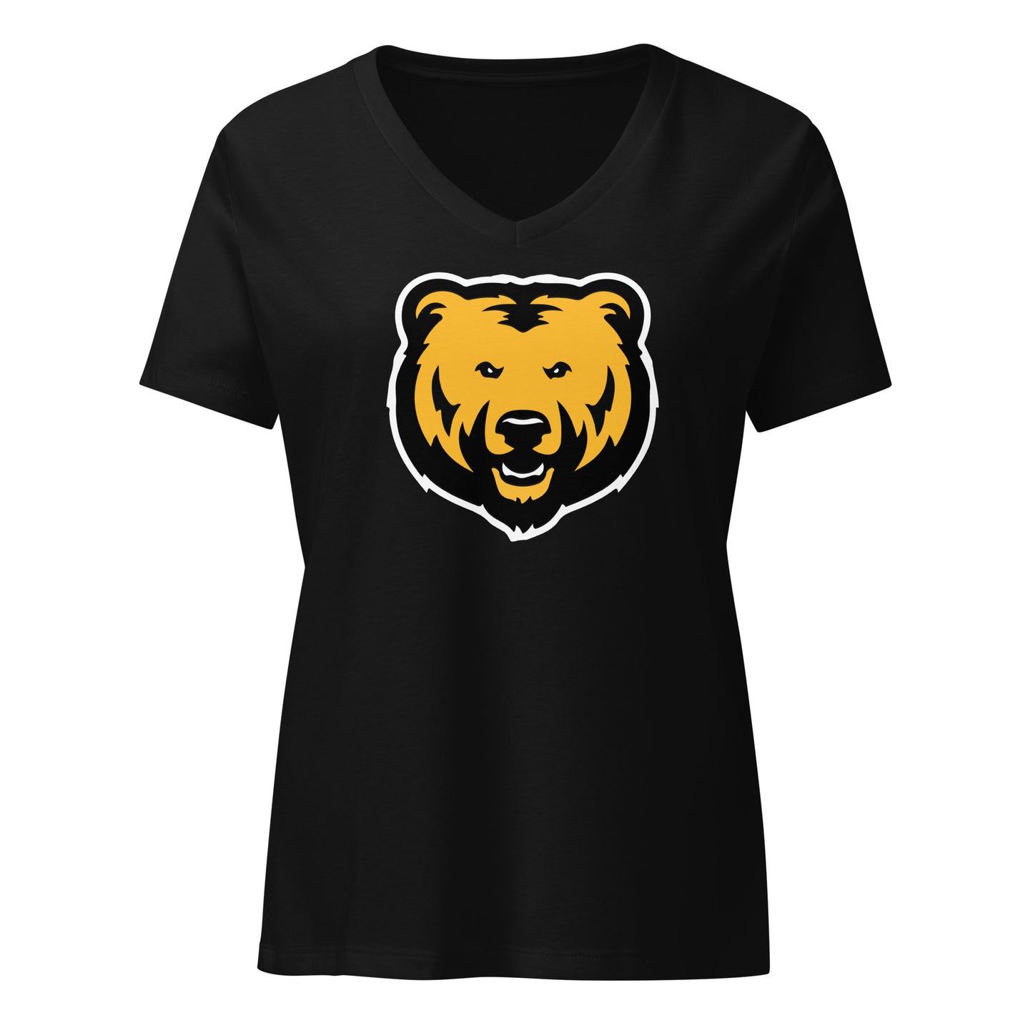 Ladies' V-Neck T-Shirt Relaxed Jersey - Bear Head