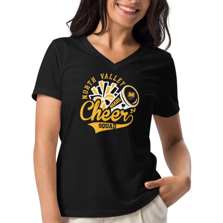 Ladies' V-Neck T-Shirt Relaxed Jersey - Cheer Squad