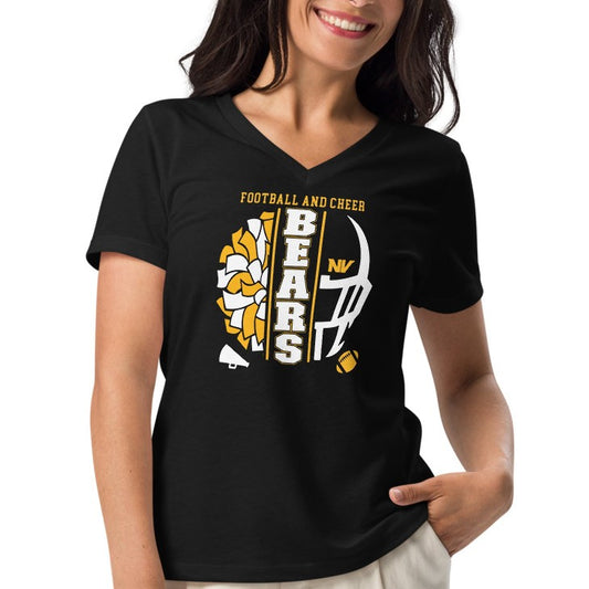 Ladies' V-Neck T-Shirt Relaxed Jersey - Football and Cheer