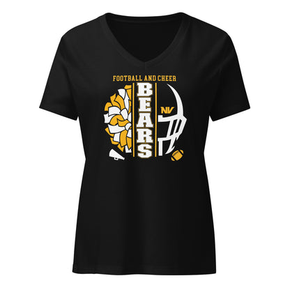 Ladies' V-Neck T-Shirt Relaxed Jersey - Football and Cheer