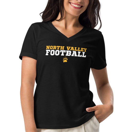 Ladies' V-Neck T-Shirt Relaxed Jersey  - North Valley Football