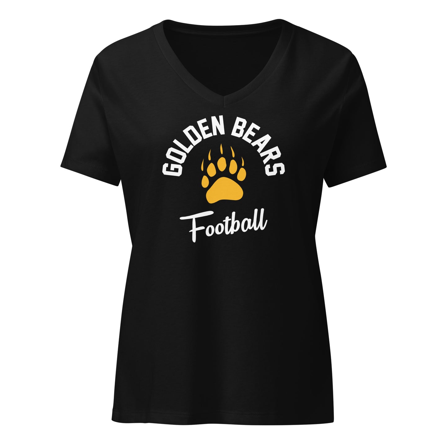 Ladies' V-Neck T-Shirt Relaxed Jersey - Golden Paw