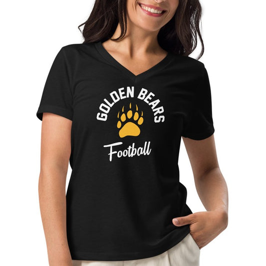 Ladies' V-Neck T-Shirt Relaxed Jersey - Golden Paw