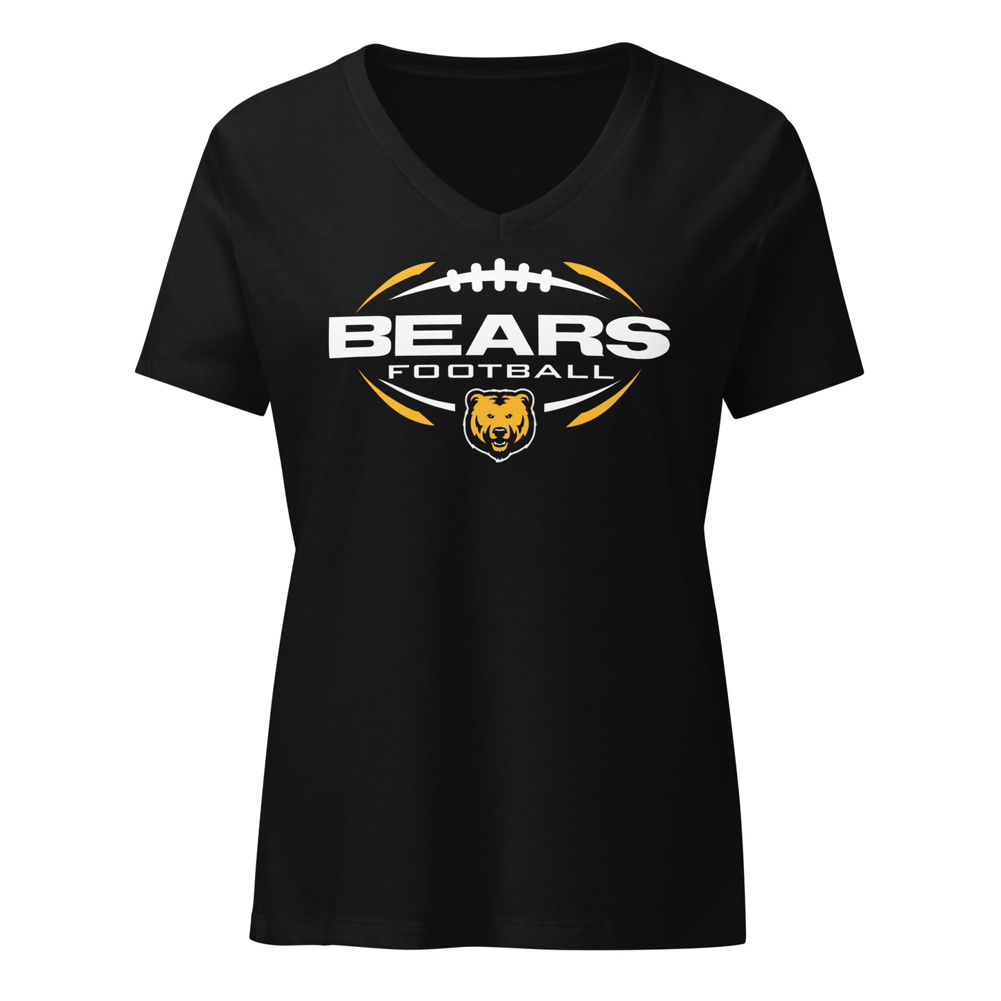 Ladies' V-Neck T-Shirt Relaxed Jersey - Bears Football Sleek