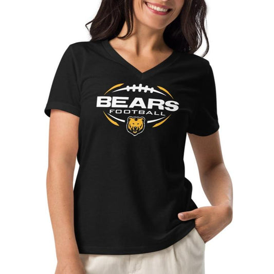 Ladies' V-Neck T-Shirt Relaxed Jersey - Bears Football Sleek