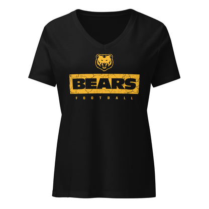 Ladies' V-Neck T-Shirt Relaxed Jersey - Bears Block