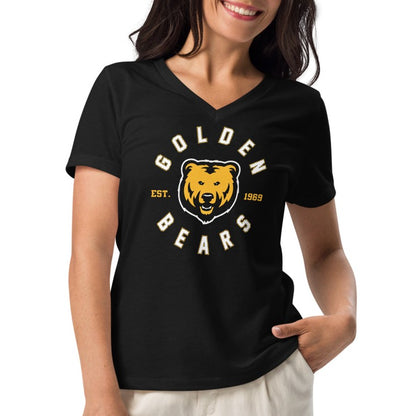 Ladies' V-Neck T-Shirt Relaxed Jersey - Bears Circle