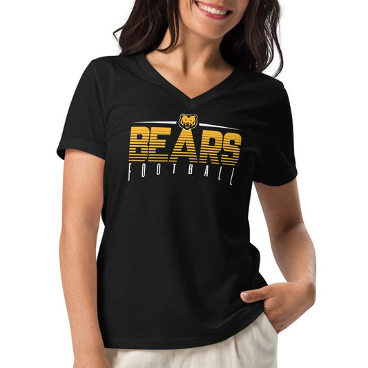 Ladies' V-Neck T-Shirt Relaxed Jersey - Bears Gradient