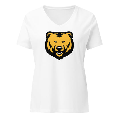 Ladies' V-Neck T-Shirt Relaxed Jersey - Bear Head