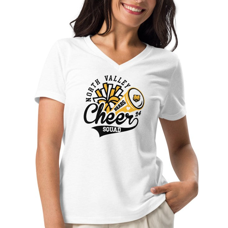 Ladies' V-Neck T-Shirt Relaxed Jersey - Cheer Squad