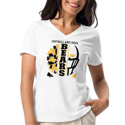 Ladies' V-Neck T-Shirt Relaxed Jersey - Football and Cheer