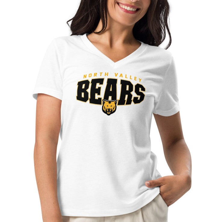 Ladies' V-Neck T-Shirt Relaxed Jersey - Bears Bulge