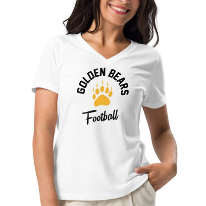 Ladies' V-Neck T-Shirt Relaxed Jersey - Golden Paw