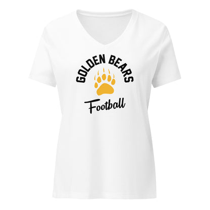 Ladies' V-Neck T-Shirt Relaxed Jersey - Golden Paw