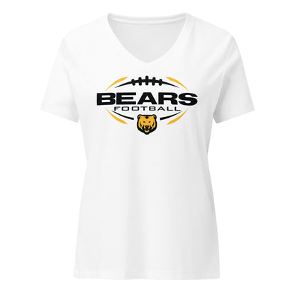 Ladies' V-Neck T-Shirt Relaxed Jersey - Bears Football Sleek