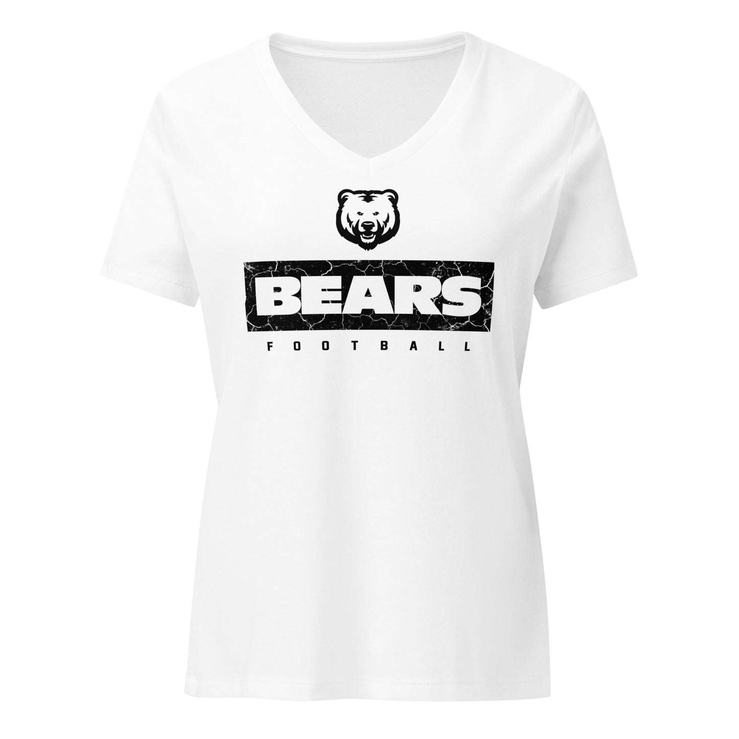 Ladies' V-Neck T-Shirt Relaxed Jersey - Bears Block