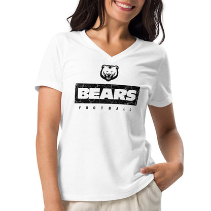 Ladies' V-Neck T-Shirt Relaxed Jersey - Bears Block