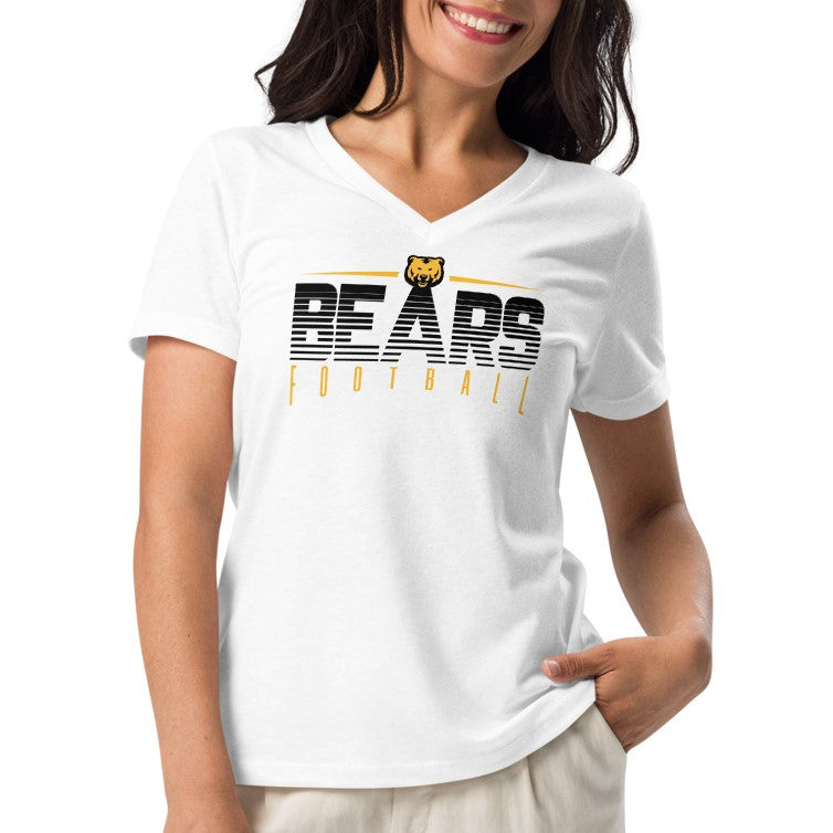 Ladies' V-Neck T-Shirt Relaxed Jersey - Bears Gradient