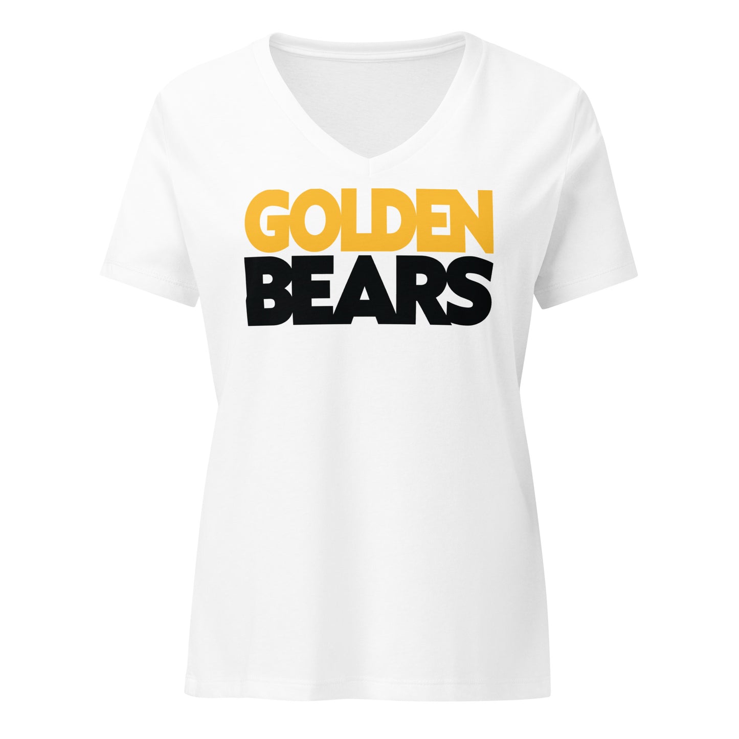 Ladies' V-Neck T-Shirt Relaxed Jersey - Golden Bears Bold