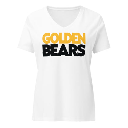 Ladies' V-Neck T-Shirt Relaxed Jersey - Golden Bears Bold