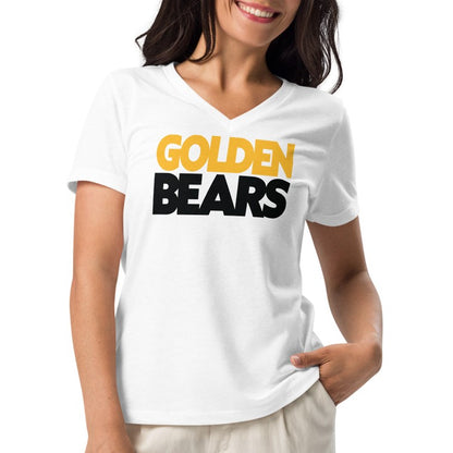 Ladies' V-Neck T-Shirt Relaxed Jersey - Golden Bears Bold